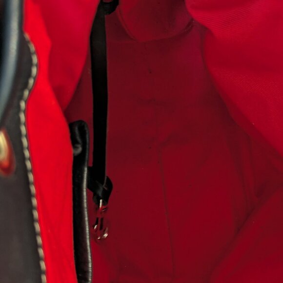 Dooney & Bourke black pebbled leather drawtring bucket bag -Excellent Condition - Picture 8 of 10